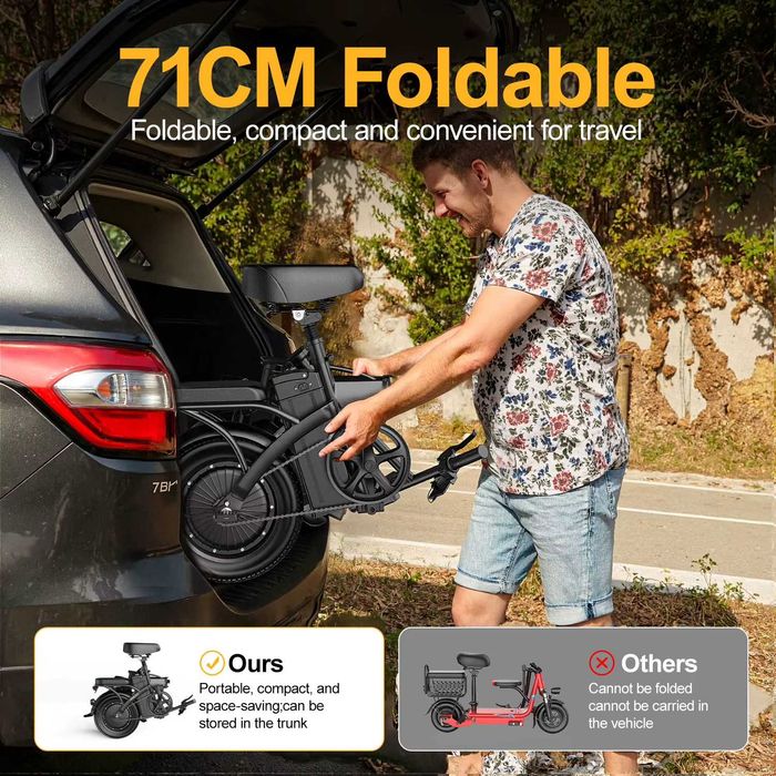 Чисто нов сгъваем Електрически велосипед C3 - сменяема Мощна батерия 48 V 15 Ah,