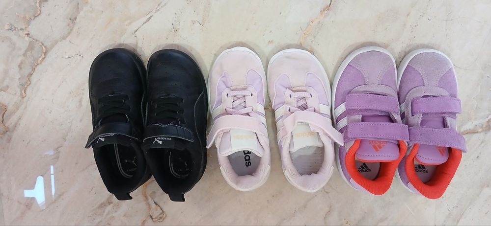 Маратонки за момиче Adidas  и Puma размер 26- 3 броя
