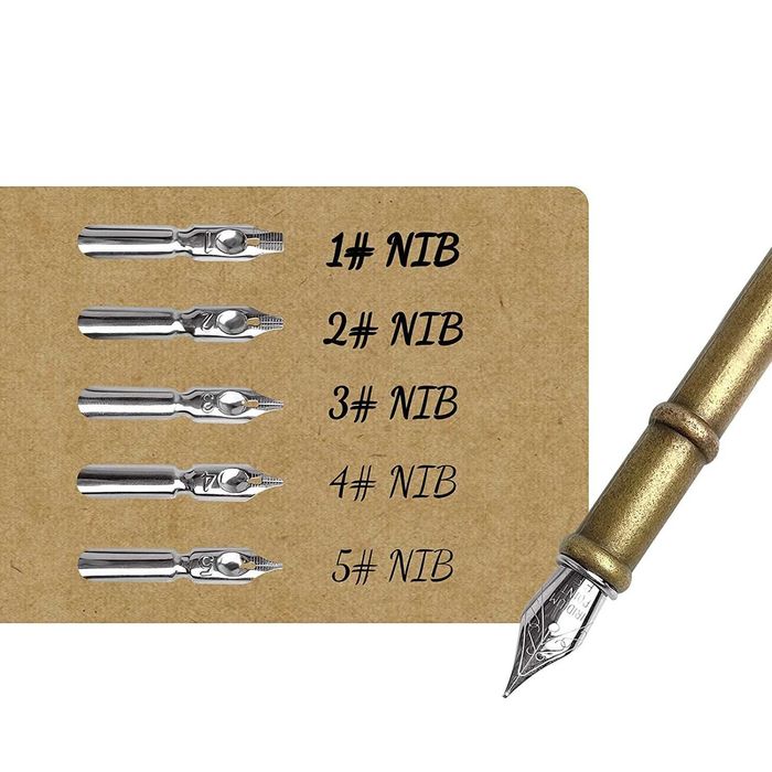 Set pana de scris cu calimara, stilou de caligrafie  si 5 varfuri