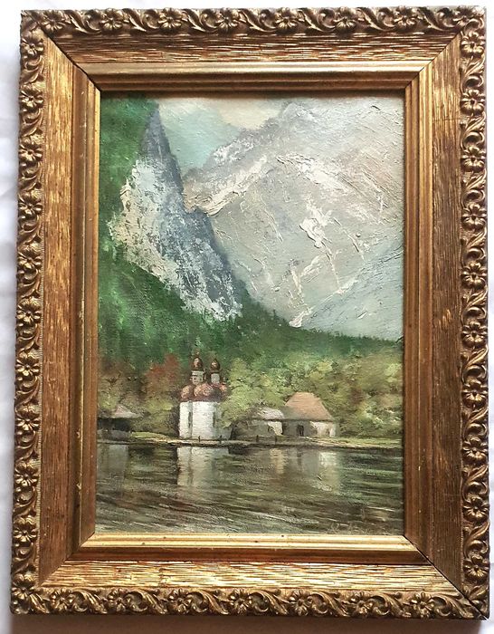 Tablou in ulei peisaj din Alpi