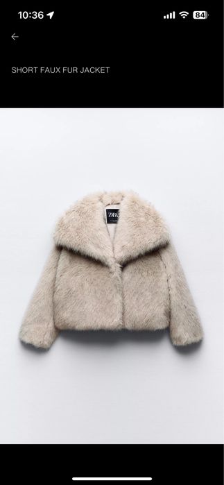 Палто с косъм Zara размер L