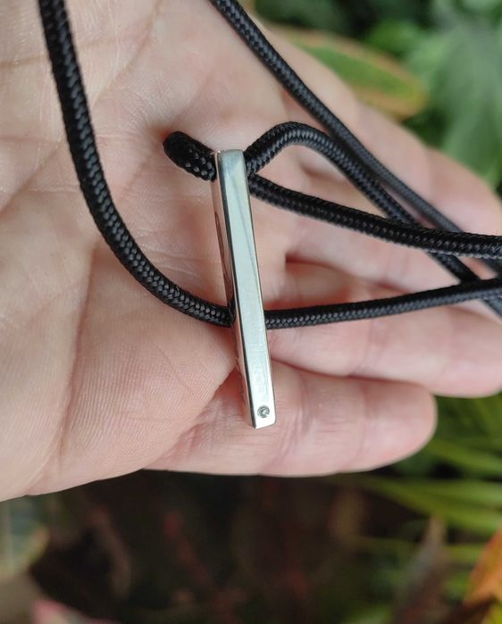 Сребърно колие, колие с име или пожелание, Мъжко 3D колие с гравиране