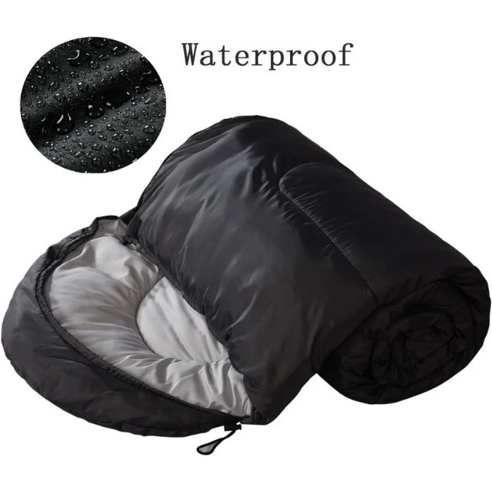 Теплый Спальный мешок 210×75 см, вес 3 кг черный цвет