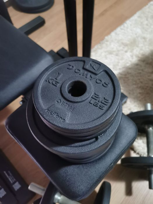 Banca + bara + greutăți 102kg