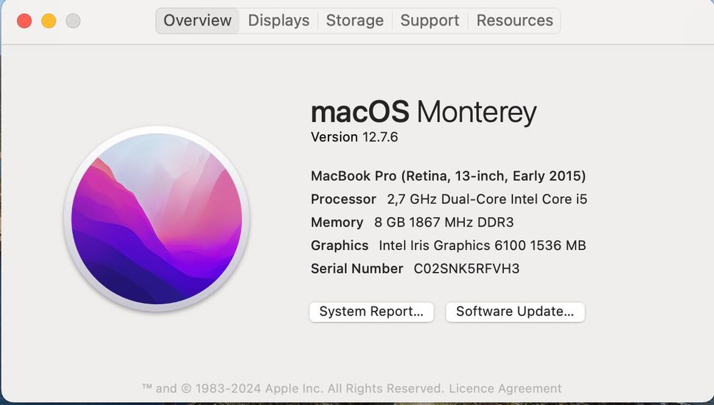 MacBook Pro Retina 13" Early 2015 – i5, 8GB RAM, SSD 512GB
