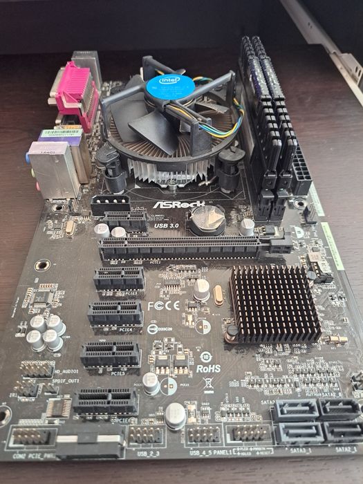 Дънна платка AS Rock H81 pro BTC DDR 3 + процесор intel i5 4670k + 2x