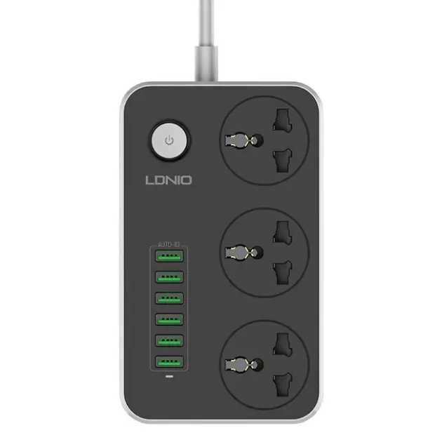 Сетевой фильтр Union 3 роз + 6 usb (евростандарт без заземления)