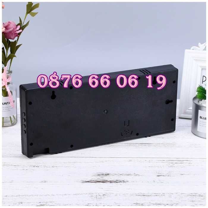 LED стенен електронен часовник 36 см, календар/термометър