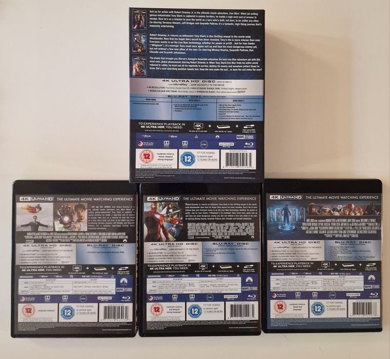 НОВ Marvel Iron man 3-Movie Collection 4K UHD + Blu-Ray