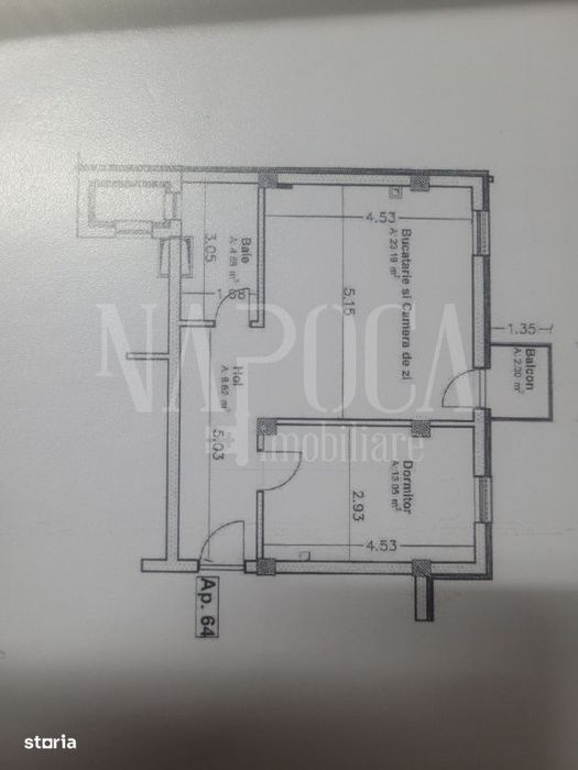 Apartament 2 camere de vanzare in Floresti