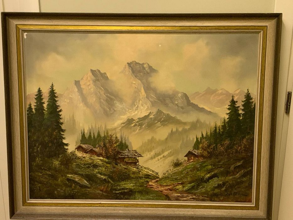 Голяма антикварна картина 91,5 см./ 72 см.