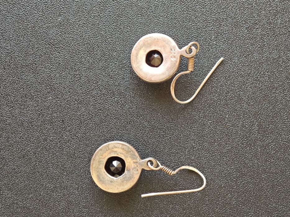 Сребърни обеци с гранат и колие от гранат