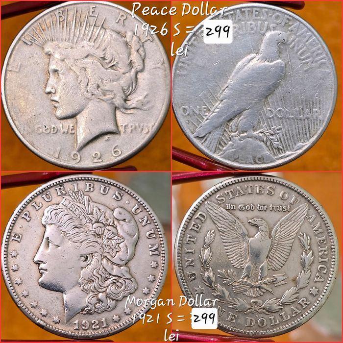 SUA Vechi Morgan Peace Dollar monede argint 90%
