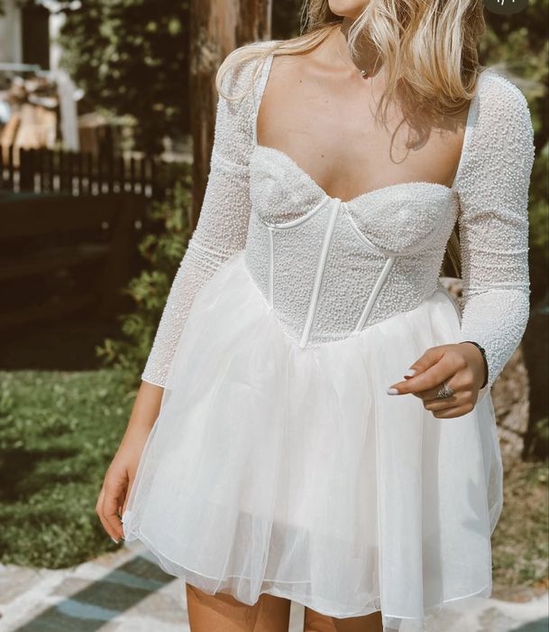 Oh polly официална бяла рокля