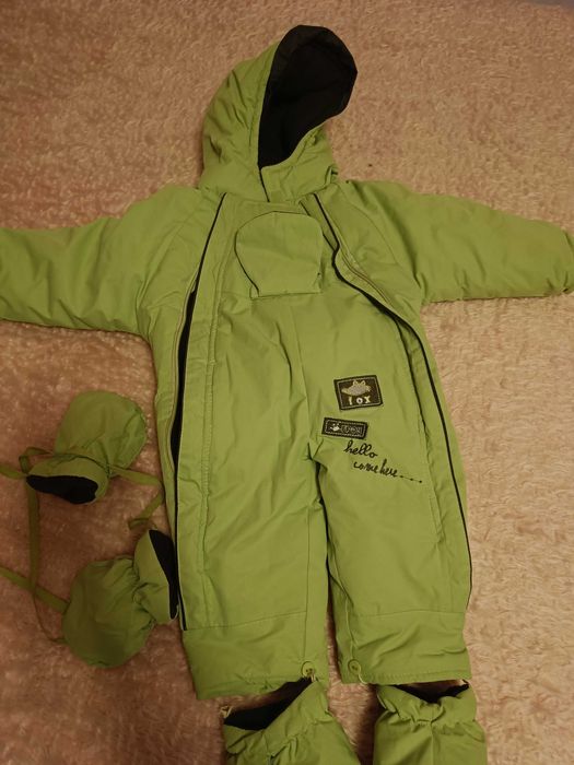 Детски ски екип с качулка 74см