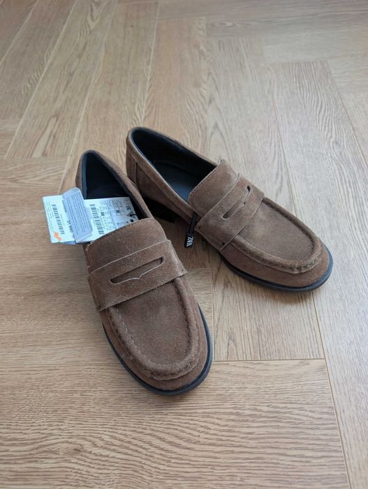 ZARA замшевые лоферы