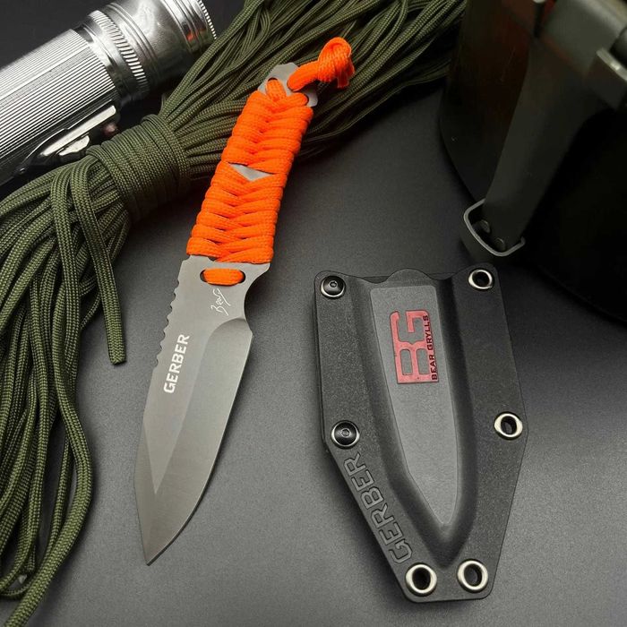 Cutit Supravietuire Gerber Bear Grylls PARACORD cu teaca, lama fixa