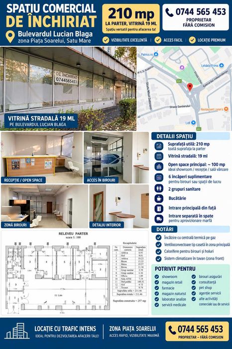 Spatiu comercial Satu Mare, Lucian Blaga, proprietar