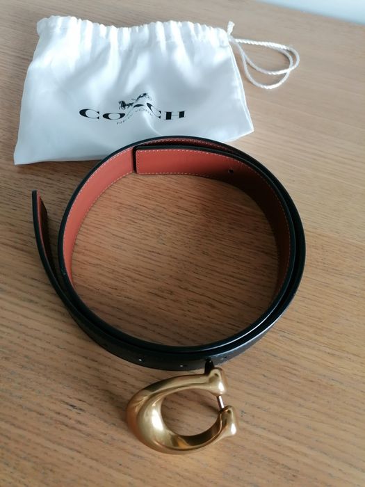 Curea de dama, originala, Coach, cu 2 fete, marimea S, Noua