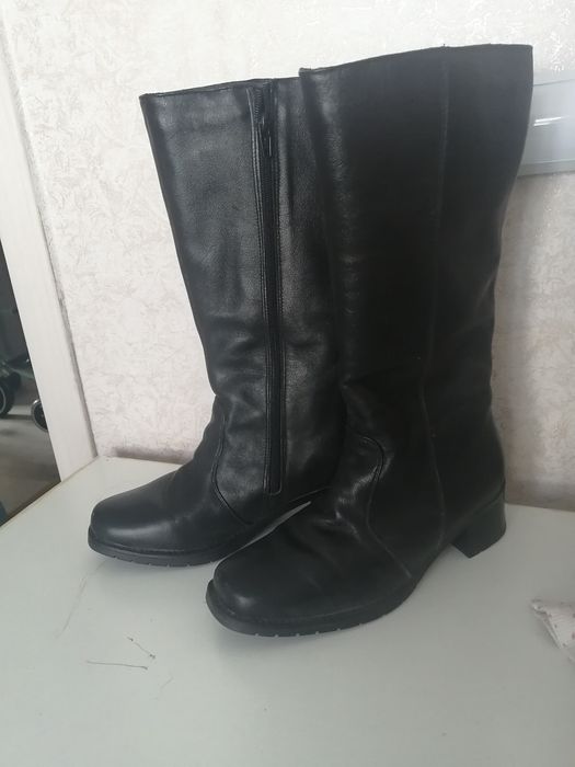 Кожаный сапоги р 37