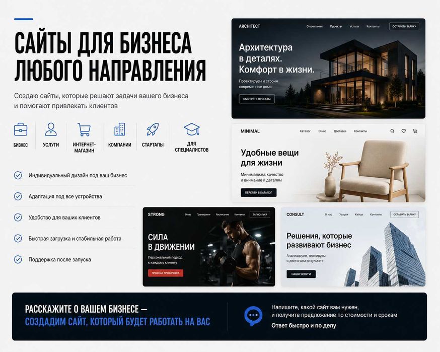 Современный сайт для бизнеса под ключ