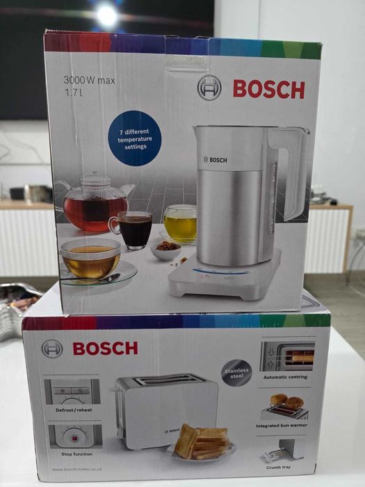 BOSCH Toaster si Fierbator de apa culoarea alba noi in cutie