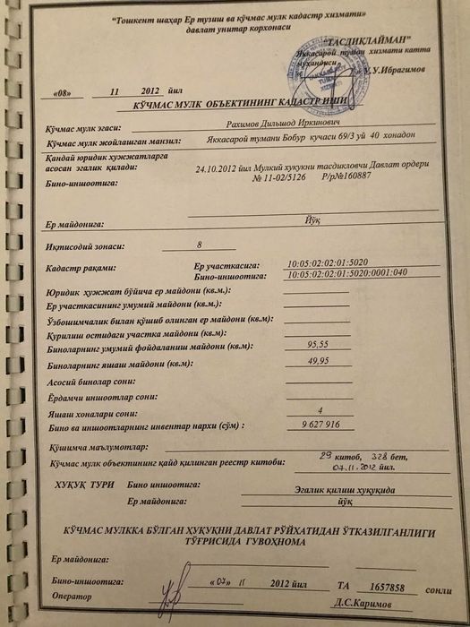 Срочно сотилади узимизники