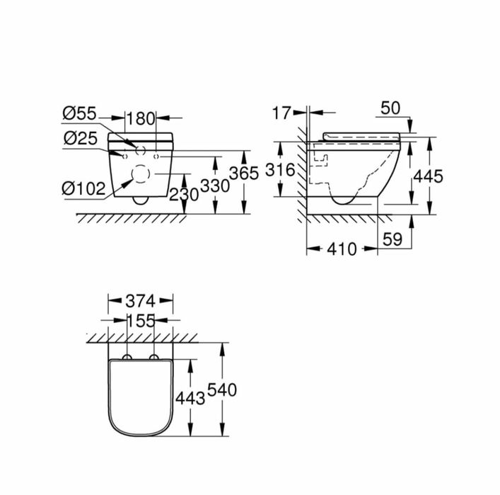 Подвесной унитаз GROHE Euro Ceramik