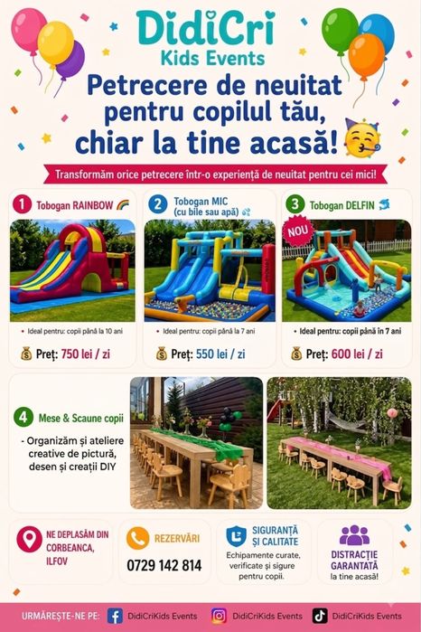 Inchiriez tobogan gonflabil Ilfov