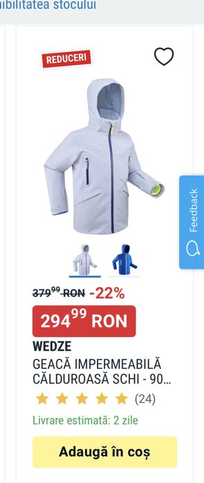 Geaca Wedze (Decathlon ) 10 ani, impermeabila