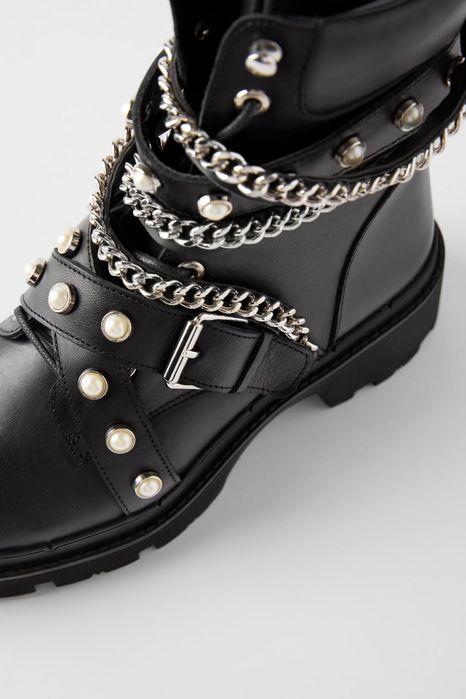 ZARA кубинки боти от естествена кожа