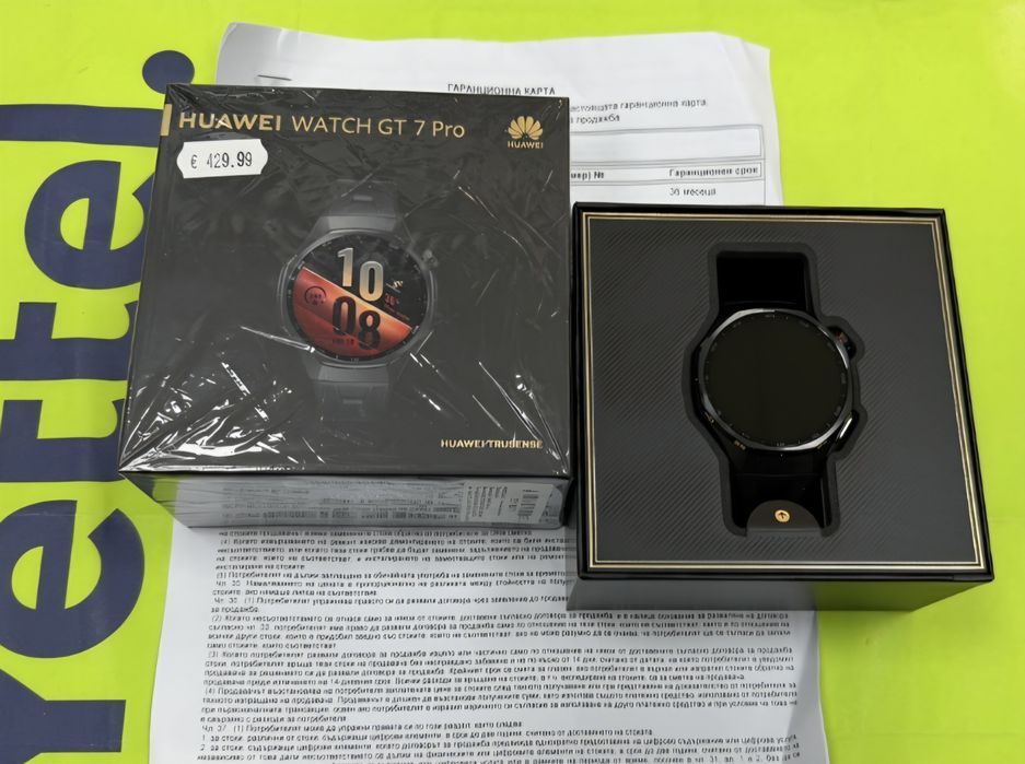ЧИСТО НОВ 46mm Huawei watch GT 7 Pro Гаранция Yettel 2029г Black Titanium GT7
