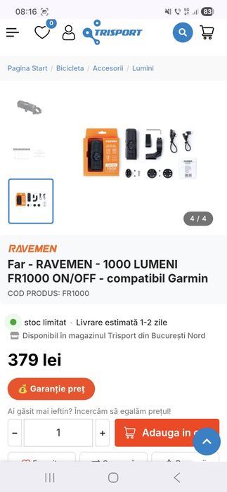 Far bicicleta Ravmen FR1000