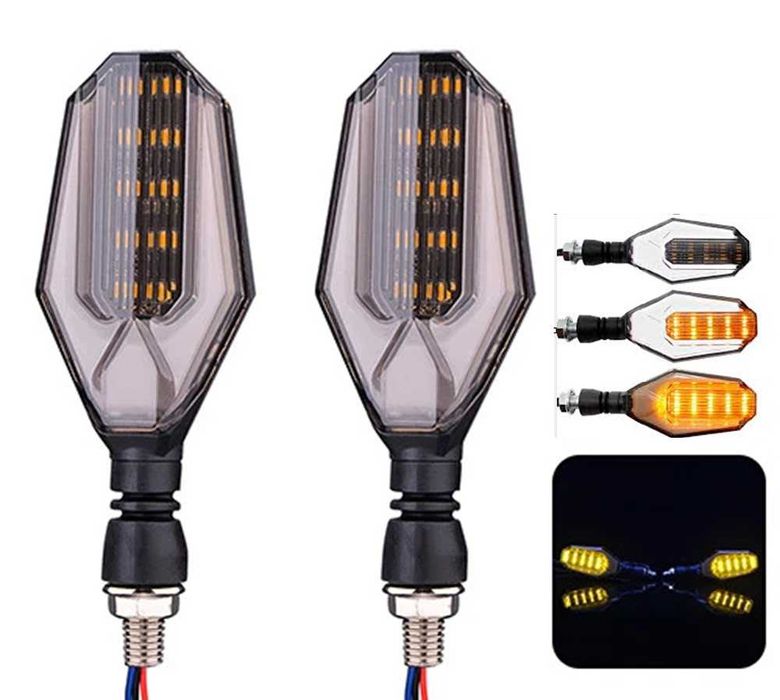 Универсални LED мигачи за Мотор с дневни светлини - 2 броя.