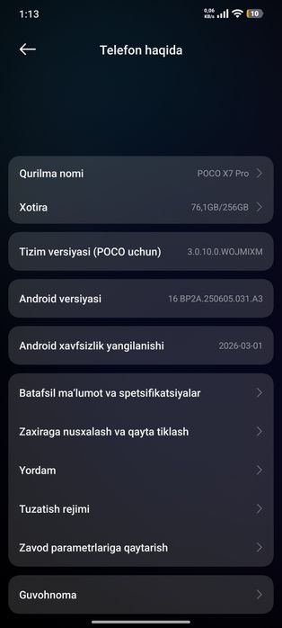 Poco X7 pro sotiladi 3.8mln