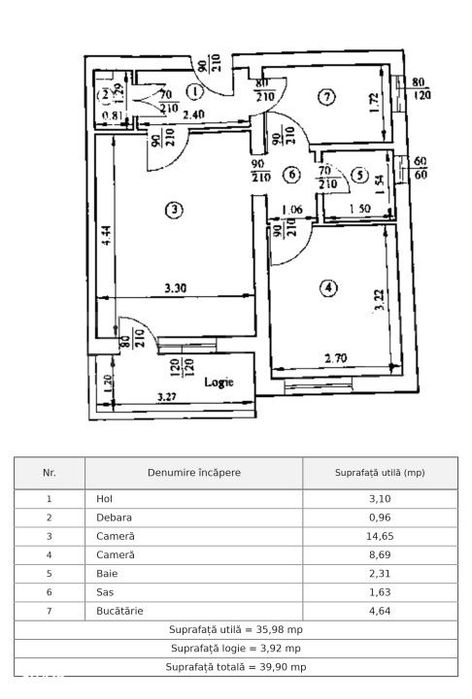 Apartament cu 2 camere, 36 mp, zona Podu Ros