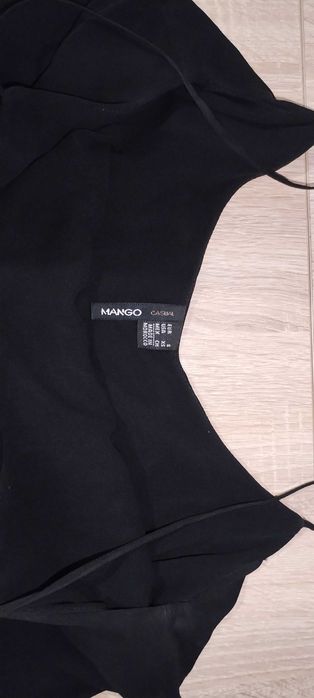 Чёрное мини платье с рюшами