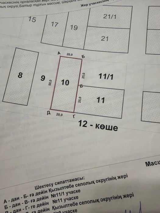 Батыр,шерқала,12 көше, 10участок