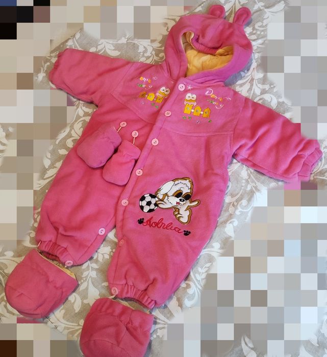 Combinezon bebe roz