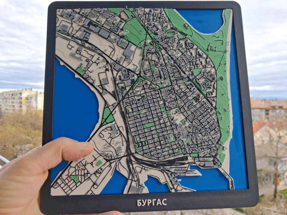 3D карта на Бургас