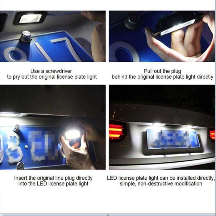 LED плафони за регистрационен номер за Peugeot Citroen