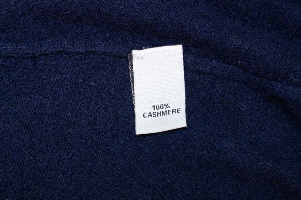 Дамски 100% кашмирен пуловер без ръкав тъмно син елек L