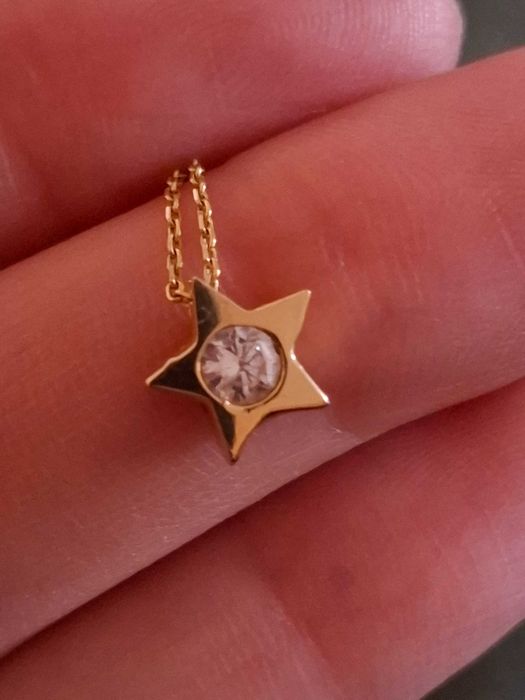 Lănțișor din aur galben 14k, steluță