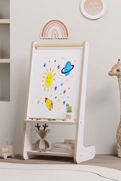 Дъска за писане Монтесори с етажерка за книги