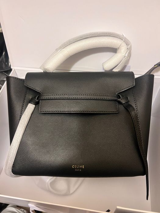 Кожена черна чанта celine