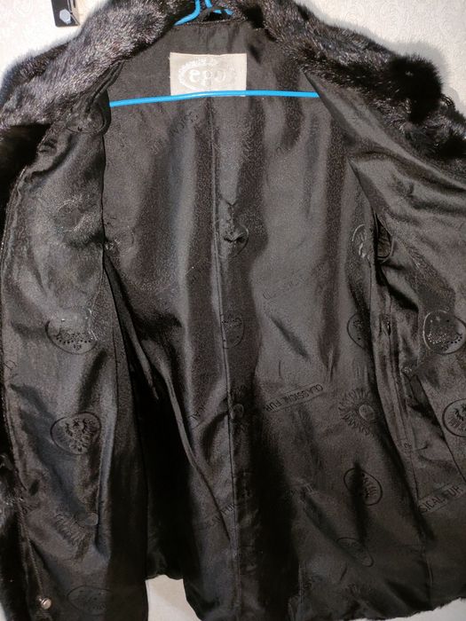 Норковая шуба, черный графит