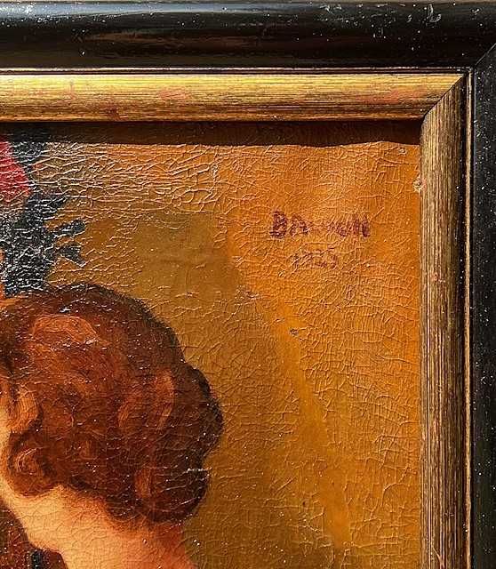 Școala maghiară-INTERESANT! TABL0U f VECHI, 100 ani, ule-pnz, 60cu47Cm