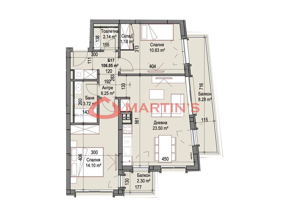 Продава се Тристаен апартамент в София, Сухата река - 106 кв.м за 1921 €/кв.м - Снимка #2