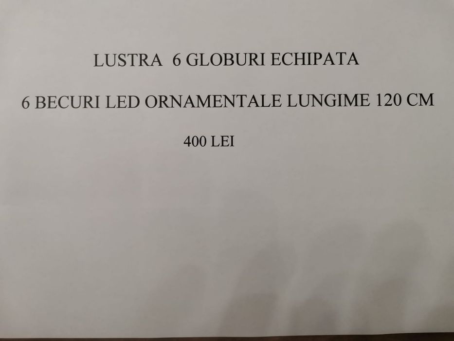 Lustra 6 globuri 120 cm lungime