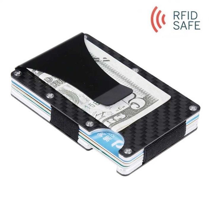 Калъф за документи карбон щипка за пари